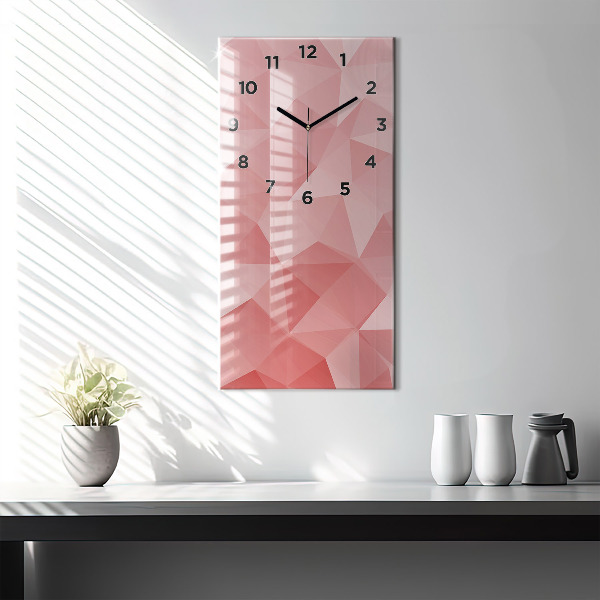 Modern vertical wall clock Triangles abstract