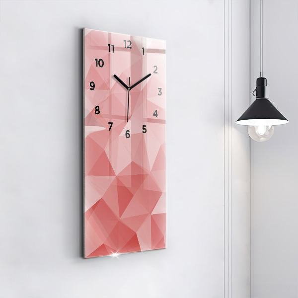 Modern vertical wall clock Triangles abstract