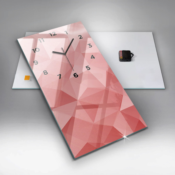 Modern vertical wall clock Triangles abstract