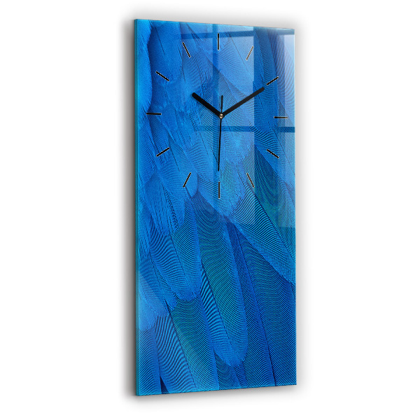 Modern vertical wall clock Bird feather