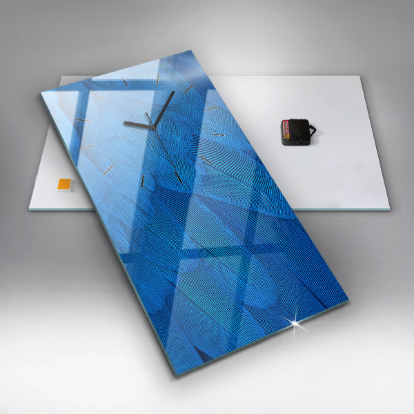 Modern vertical wall clock Bird feather