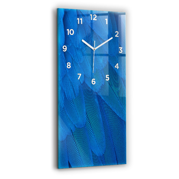 Modern vertical wall clock Bird feather
