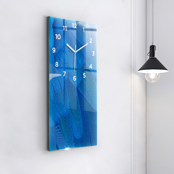 Modern vertical wall clock Bird feather