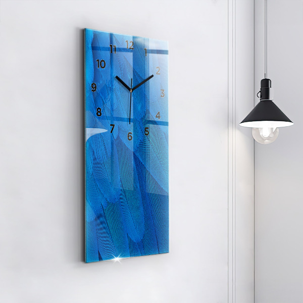 Modern vertical wall clock Bird feather