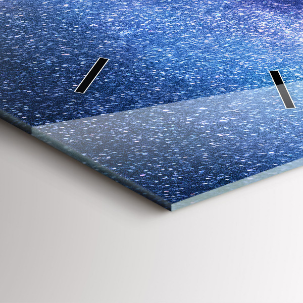 Modern vertical wall clock Milky Way and Mountains