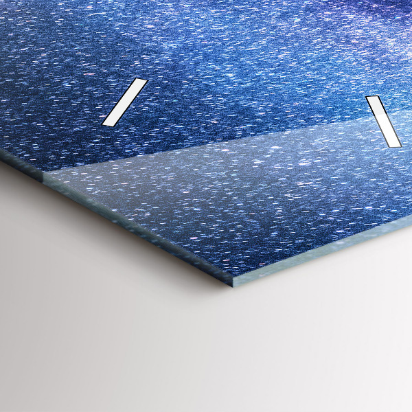 Modern vertical wall clock Milky Way and Mountains