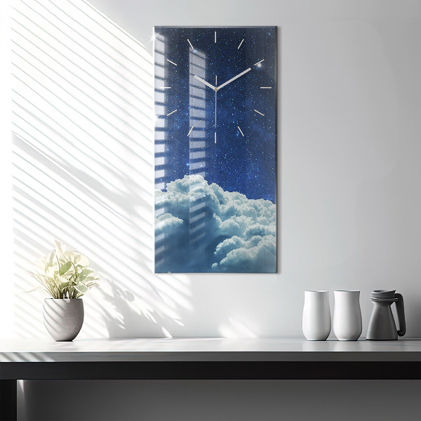 Modern vertical wall clock Night sky
