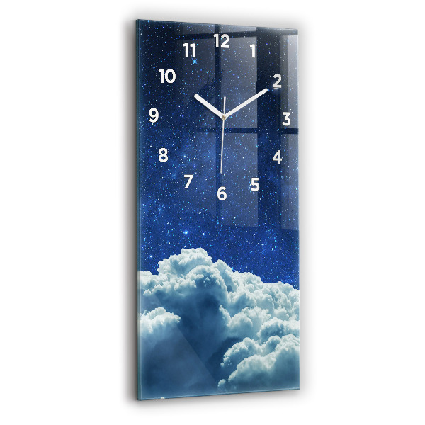 Modern vertical wall clock Night sky