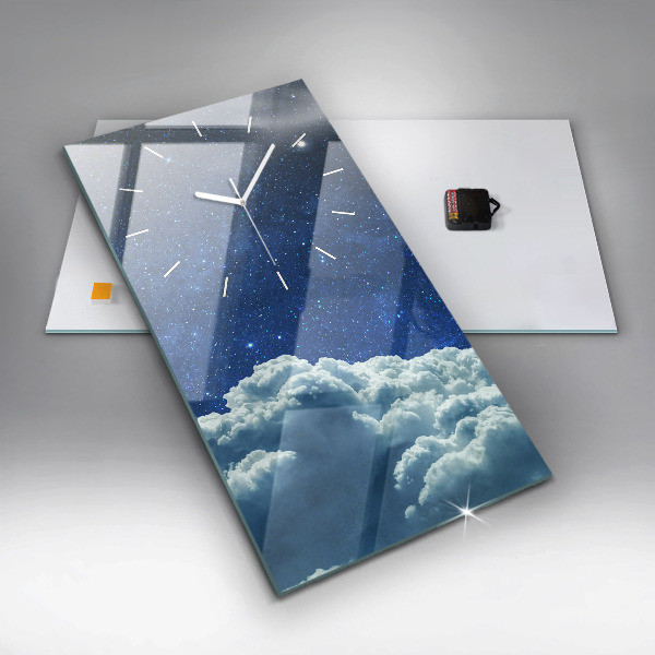 Modern vertical wall clock Night sky