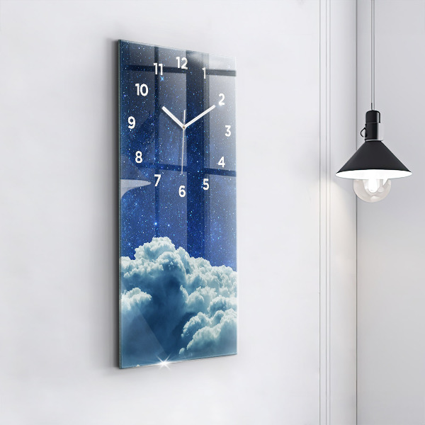 Modern vertical wall clock Night sky