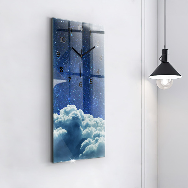Modern vertical wall clock Night sky