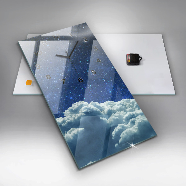 Modern vertical wall clock Night sky