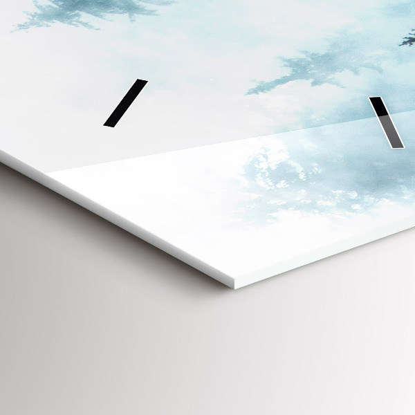Modern vertical wall clock Misty forest