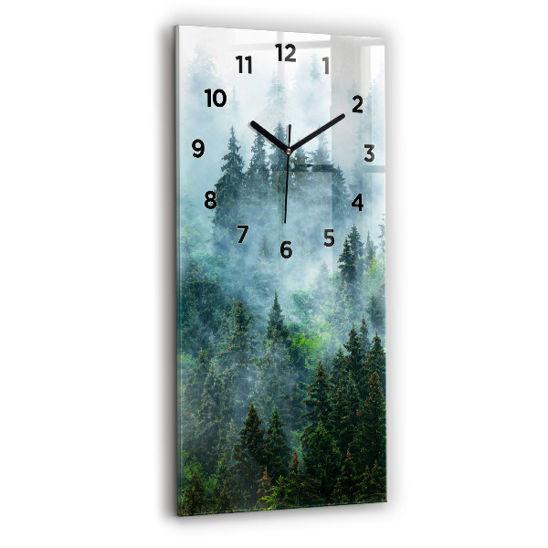Modern vertical wall clock Misty forest