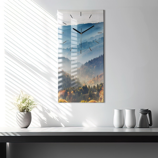 Modern vertical wall clock Mountain landscape
