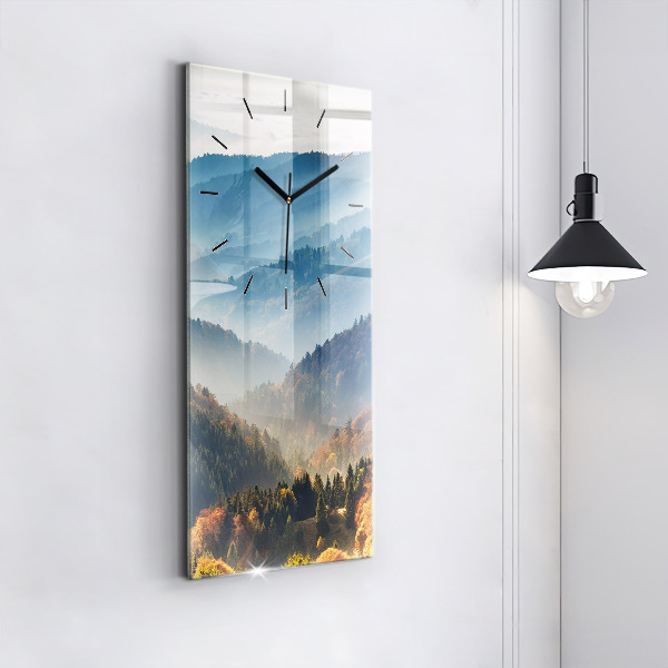 Modern vertical wall clock Mountain landscape