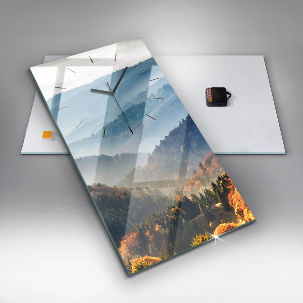 Modern vertical wall clock Mountain landscape