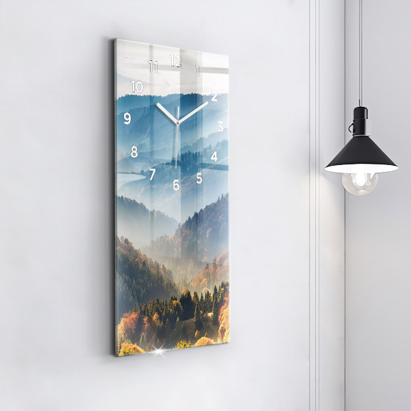 Modern vertical wall clock Mountain landscape