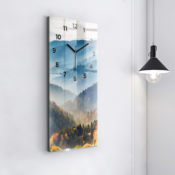 Modern vertical wall clock Mountain landscape