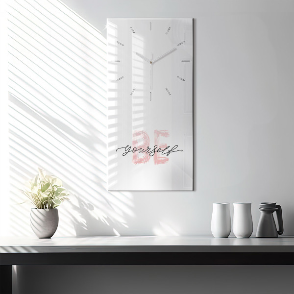 Modern vertical wall clock The inscription Be yourself