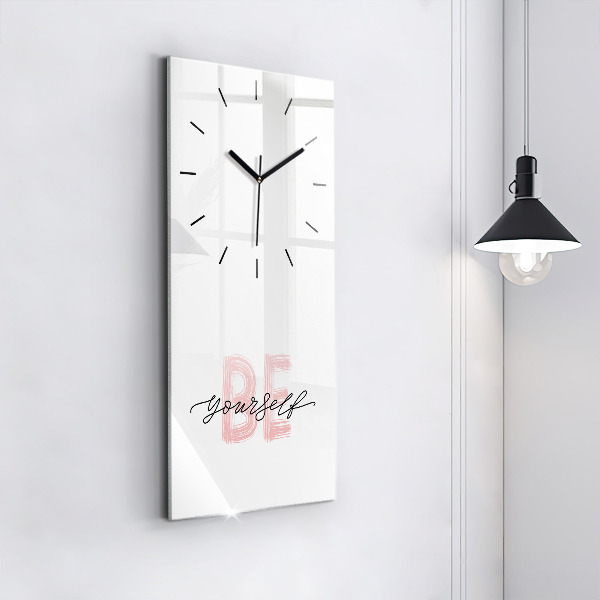 Modern vertical wall clock The inscription Be yourself