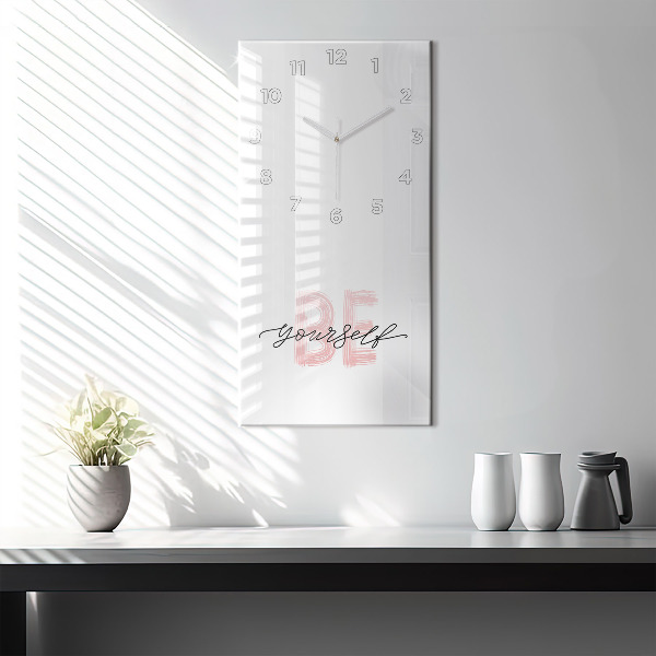 Modern vertical wall clock The inscription Be yourself