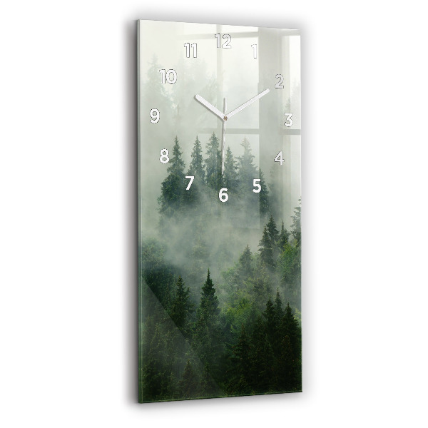 Modern vertical wall clock Misty forest