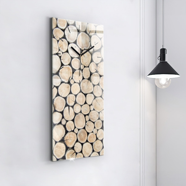 Modern vertical wall clock Cut tree stumps