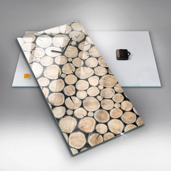 Modern vertical wall clock Cut tree stumps