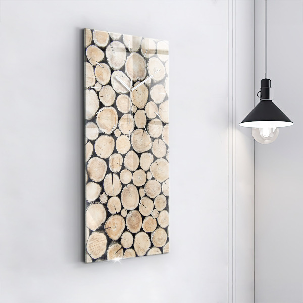 Modern vertical wall clock Cut tree stumps