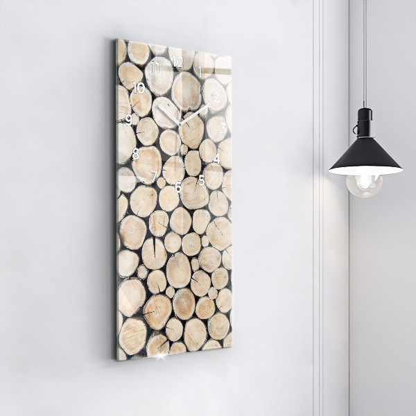 Modern vertical wall clock Cut tree stumps