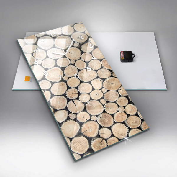 Modern vertical wall clock Cut tree stumps