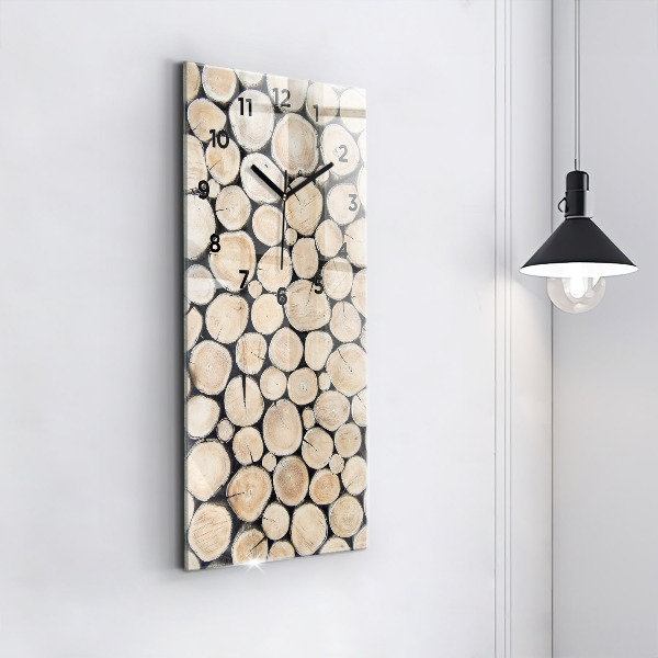Modern vertical wall clock Cut tree stumps