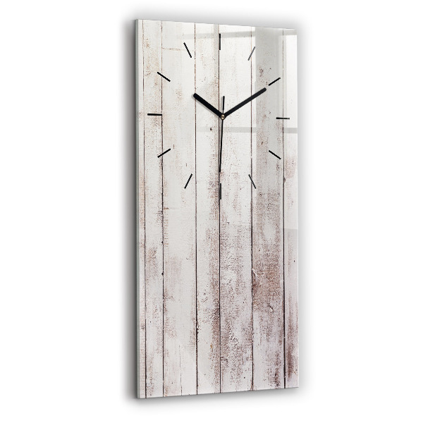 Modern vertical wall clock Light wood planks
