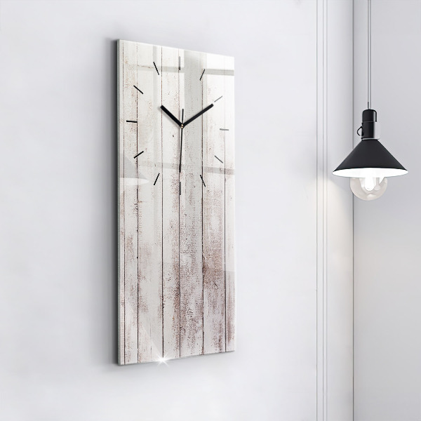 Modern vertical wall clock Light wood planks