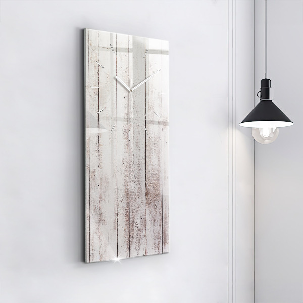 Modern vertical wall clock Light wood planks
