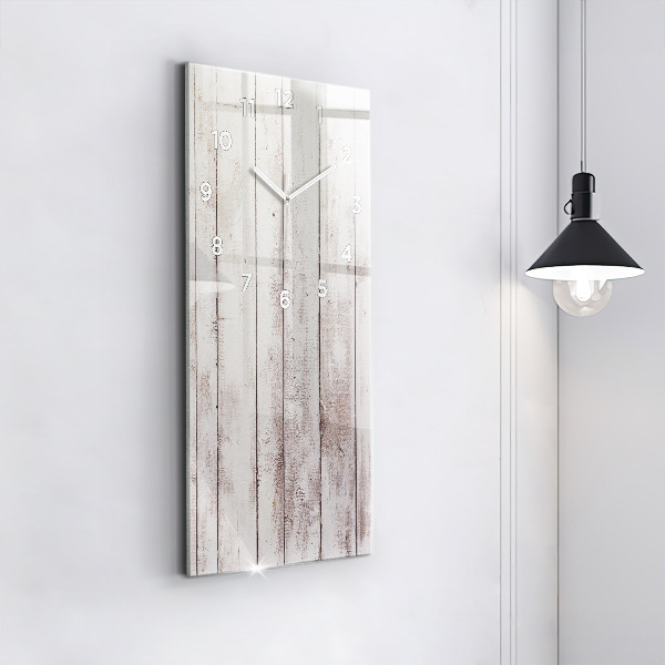 Modern vertical wall clock Light wood planks