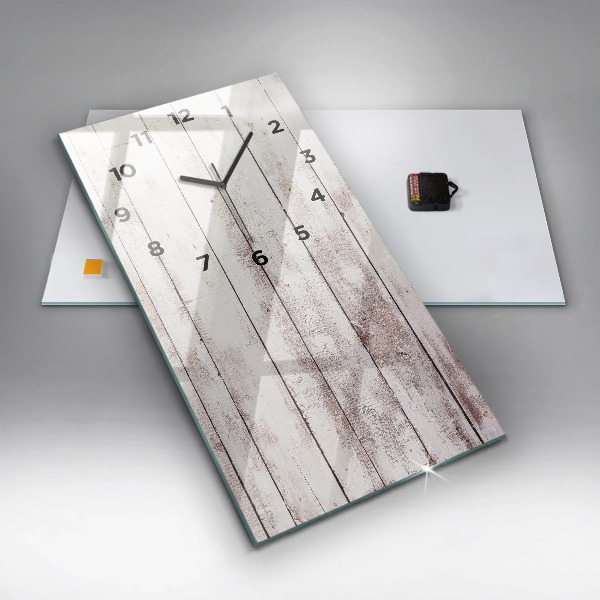 Modern vertical wall clock Light wood planks