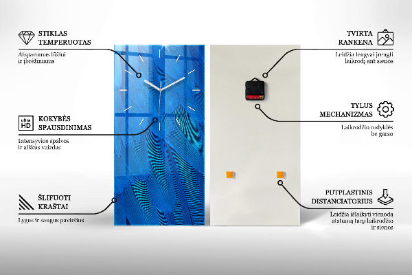 Modern vertical wall clock Pattern frame