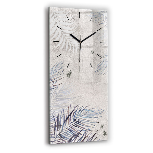 Modern vertical wall clock Palm leaf