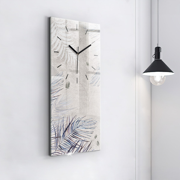 Modern vertical wall clock Palm leaf