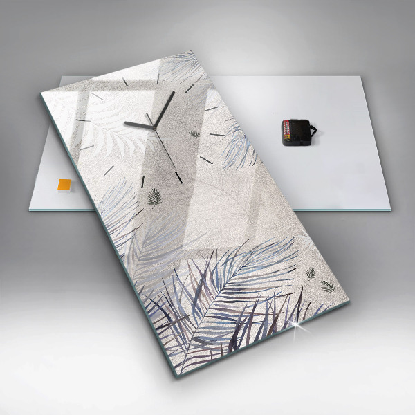 Modern vertical wall clock Palm leaf