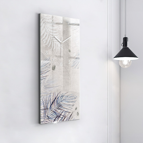 Modern vertical wall clock Palm leaf