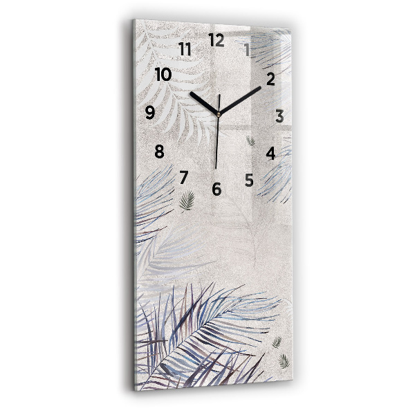 Modern vertical wall clock Palm leaf