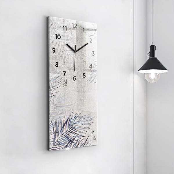 Modern vertical wall clock Palm leaf