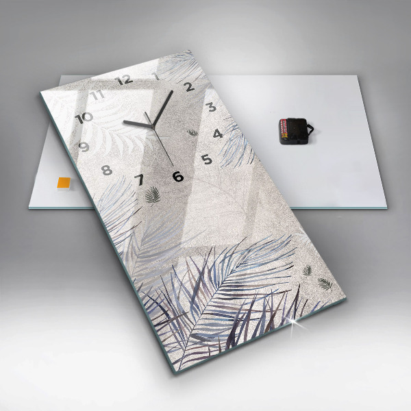 Modern vertical wall clock Palm leaf