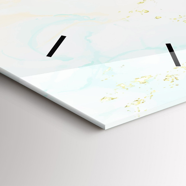 Modern vertical wall clock Watercolor marble