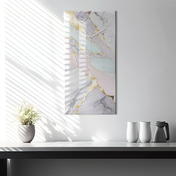 Modern vertical wall clock Marble pattern
