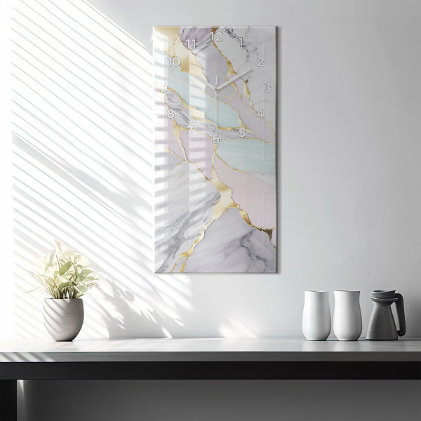 Modern vertical wall clock Marble pattern