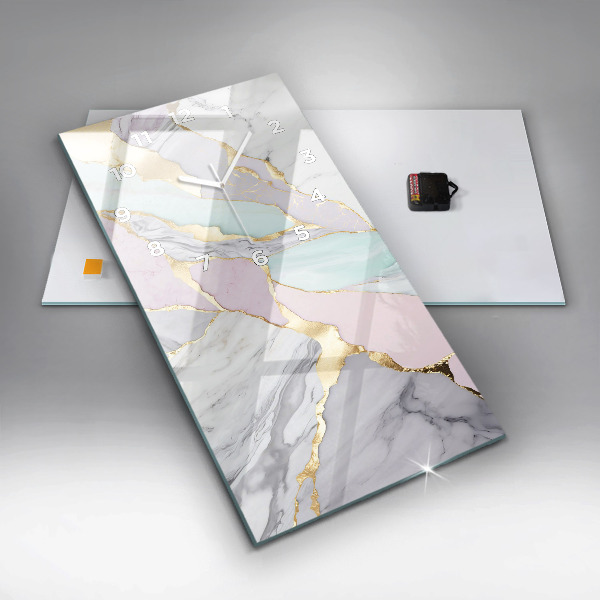 Modern vertical wall clock Marble pattern